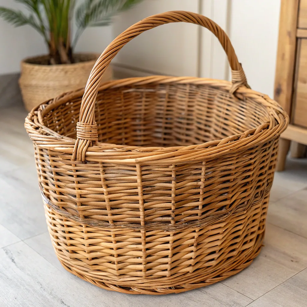 A handmade wicker basket